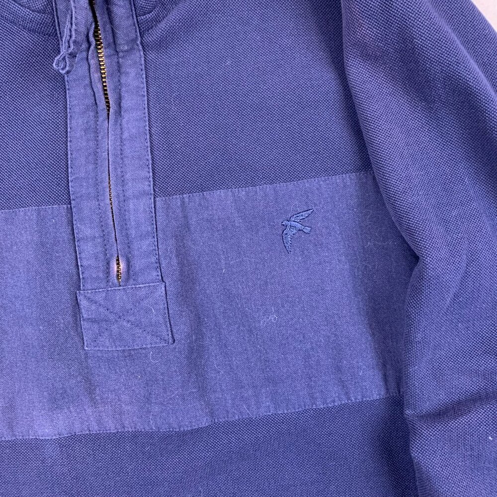 Racing Green Great Britain Mens Sweater XL Navy Blue 1/4 Zip Sweats Patches - Picture 3 of 8
